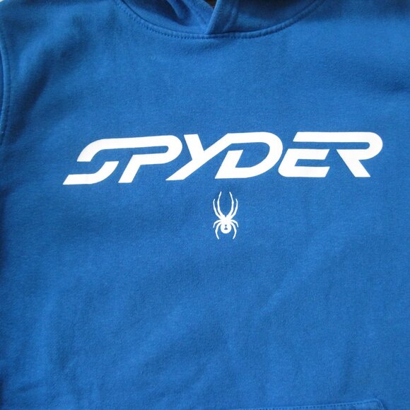 Spyder Boys Royal Blue Hoodie Size L 14-16 Kangaroo Pockets Sweatshirt - Picture 6 of 10